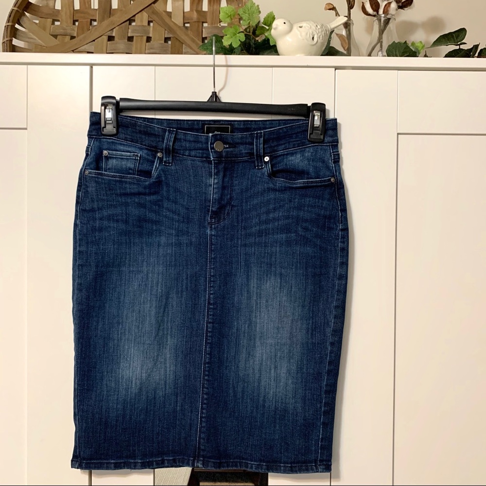 Gap Blue Denim Knee Length Skirt